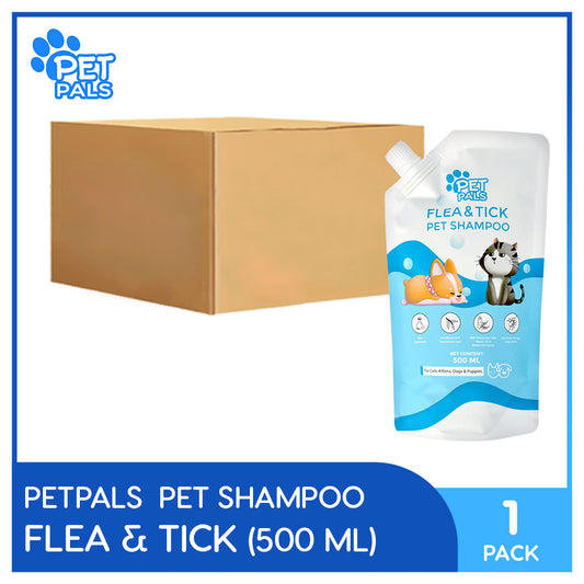 Petpals Flea and Tick Pet Shampoo 500ml Pack of 24 (1 Case)