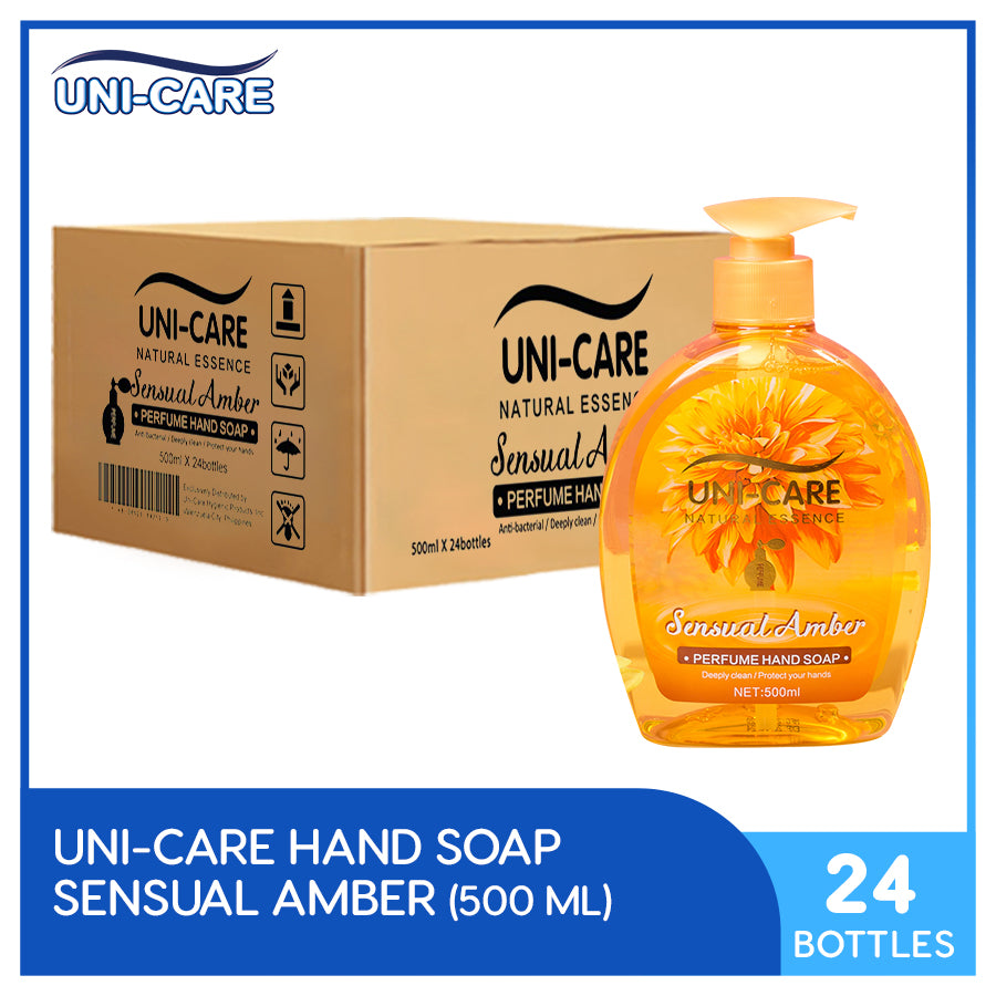 Uni-Care Sensual Amber Perfume Handsoap 500ml Bottle of 24 (1 Case)