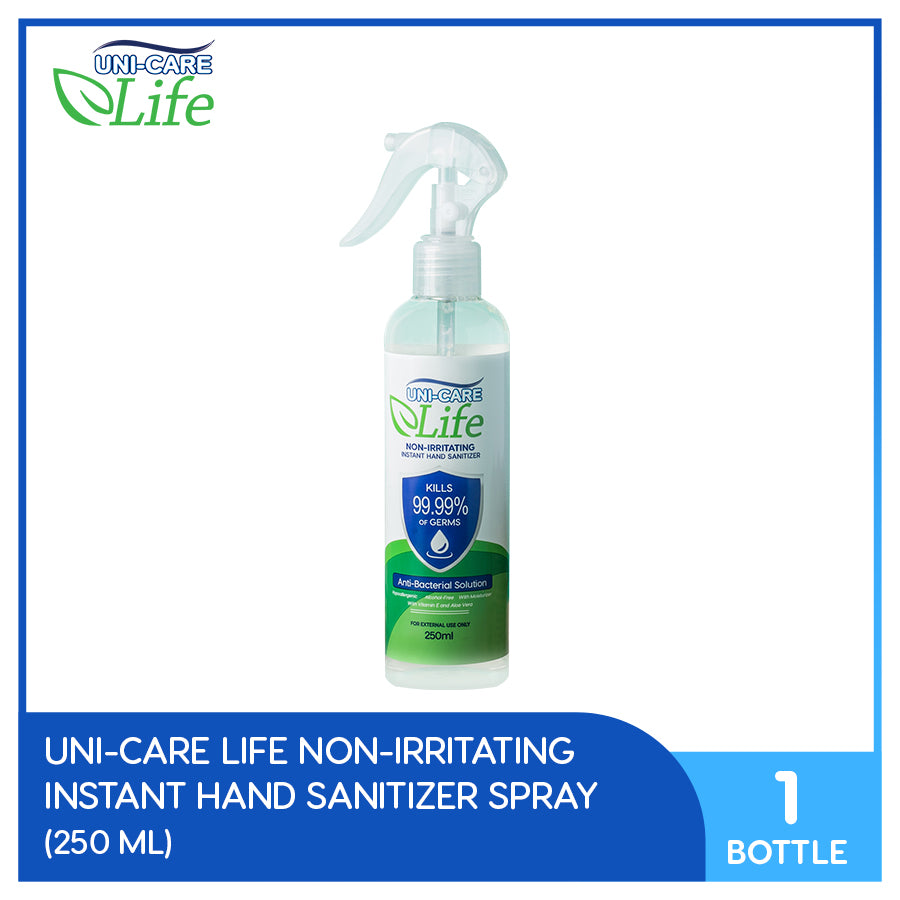 Uni-Care Life Non-Irritating Hand Sanitizer Spray 250ml Bottle of 1