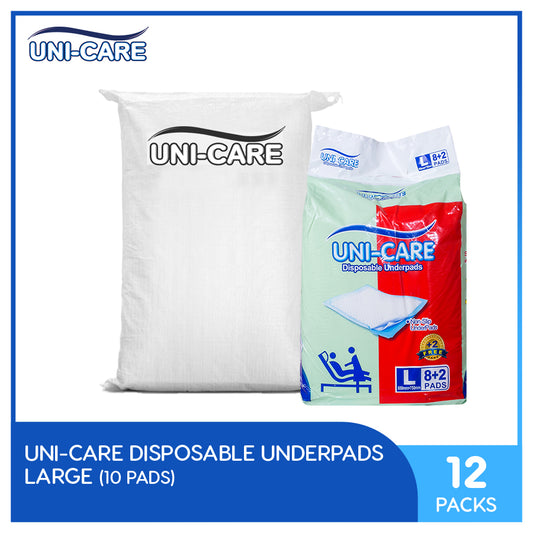 Uni-Care Disposable Underpads 8+2's (Large) Pack of 12 (1 Bale)