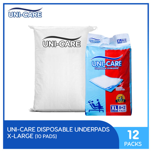 Uni-Care Disposable Underpads 8+2's (XL) Pack of 12 (1 Bale)