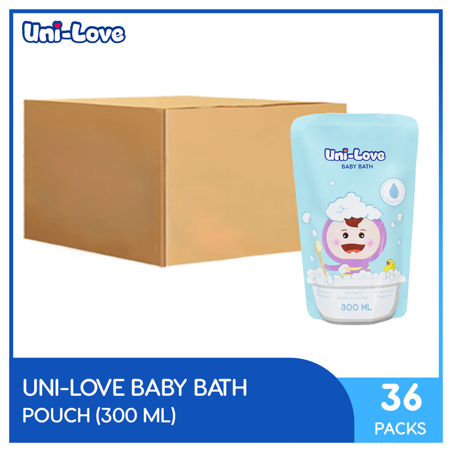 UniLove Baby Bath 300ml (Refill Pouch) Pack of 36 (1 Case)