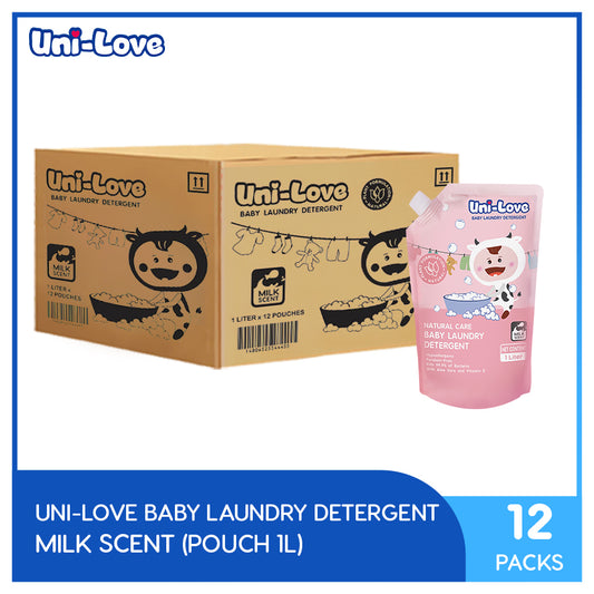 UniLove Baby Laundry Detergent 1L (Milk Scent) Pack of 12 (1 Case)