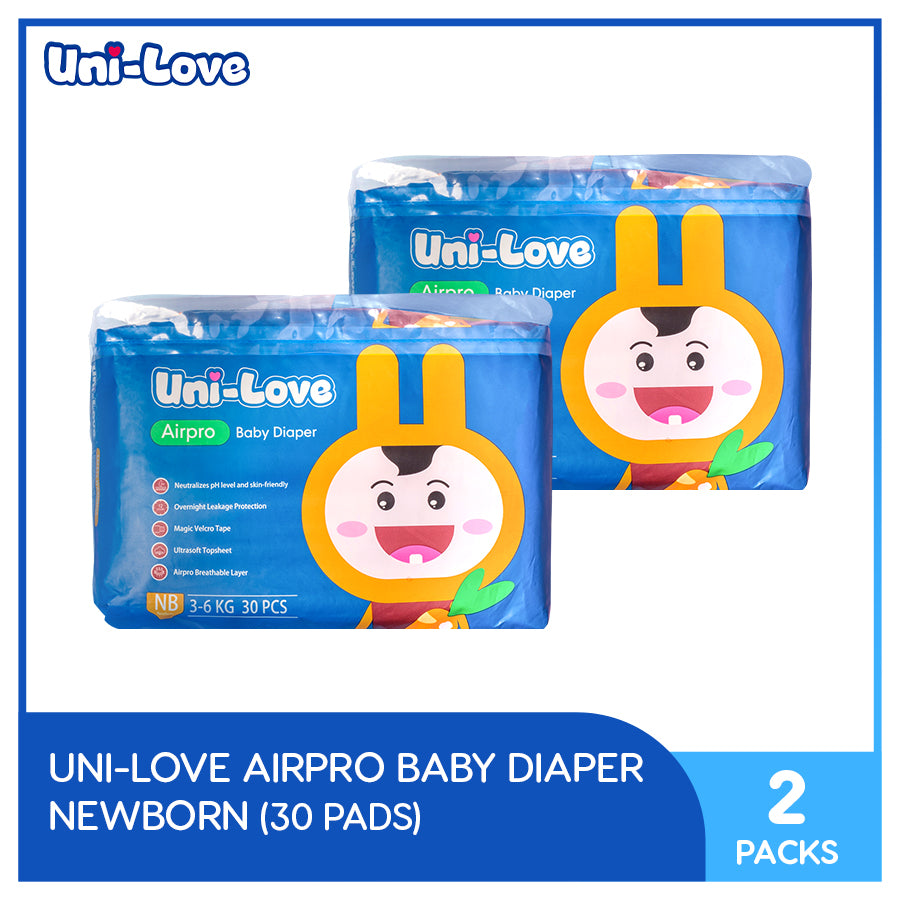 UniLove Airpro Baby Diaper 30's (Newborn) Pack of 2