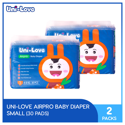 UniLove Airpro Baby Diaper 30's (Small) Pack of 2