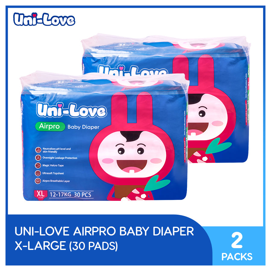 UniLove Airpro Baby Diaper 30's (X-Large) Pack of 2