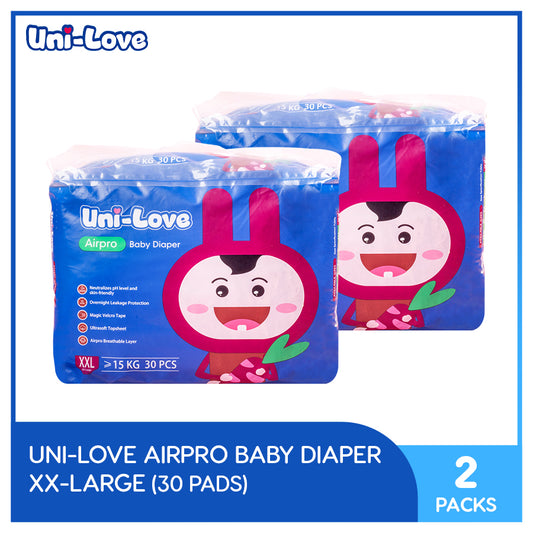 UniLove Airpro Baby Diaper 30's (XX-Large) Pack of 2