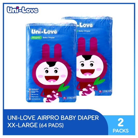 UniLove Airpro Baby Diaper Big Pack 64's (XX-Large) Pack of 2