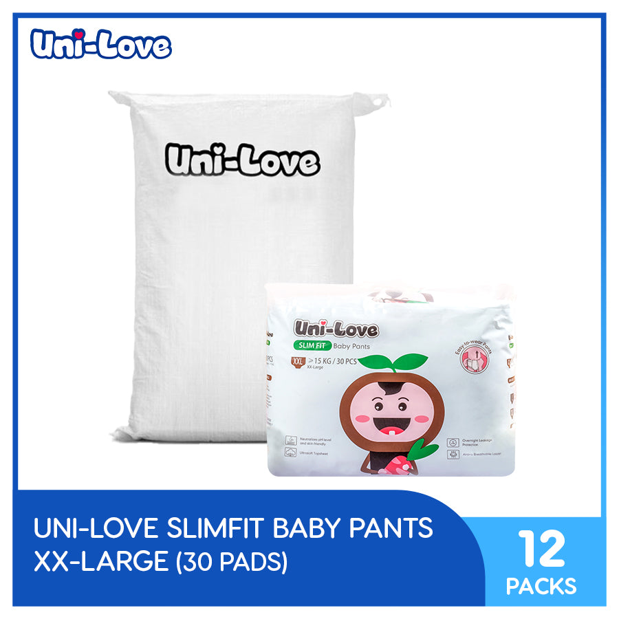 UniLove Slim Fit Baby Pants 30's (XX-Large) Pack of 12 (1 Bale)