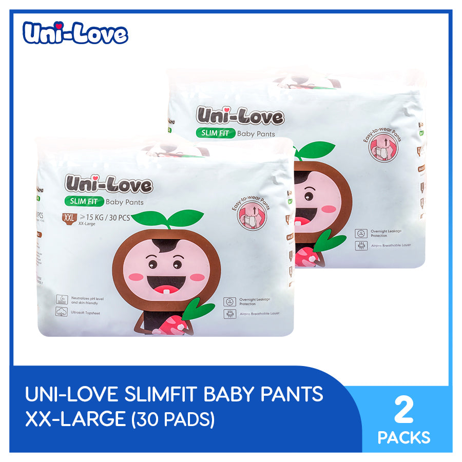 UniLove Slim Fit Baby Pants 30's (XX-Large) Pack of 2