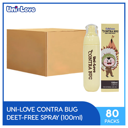 UniLove Contra Bug Deet-Free Spray 100ml Bottle of 80 (1 Case)