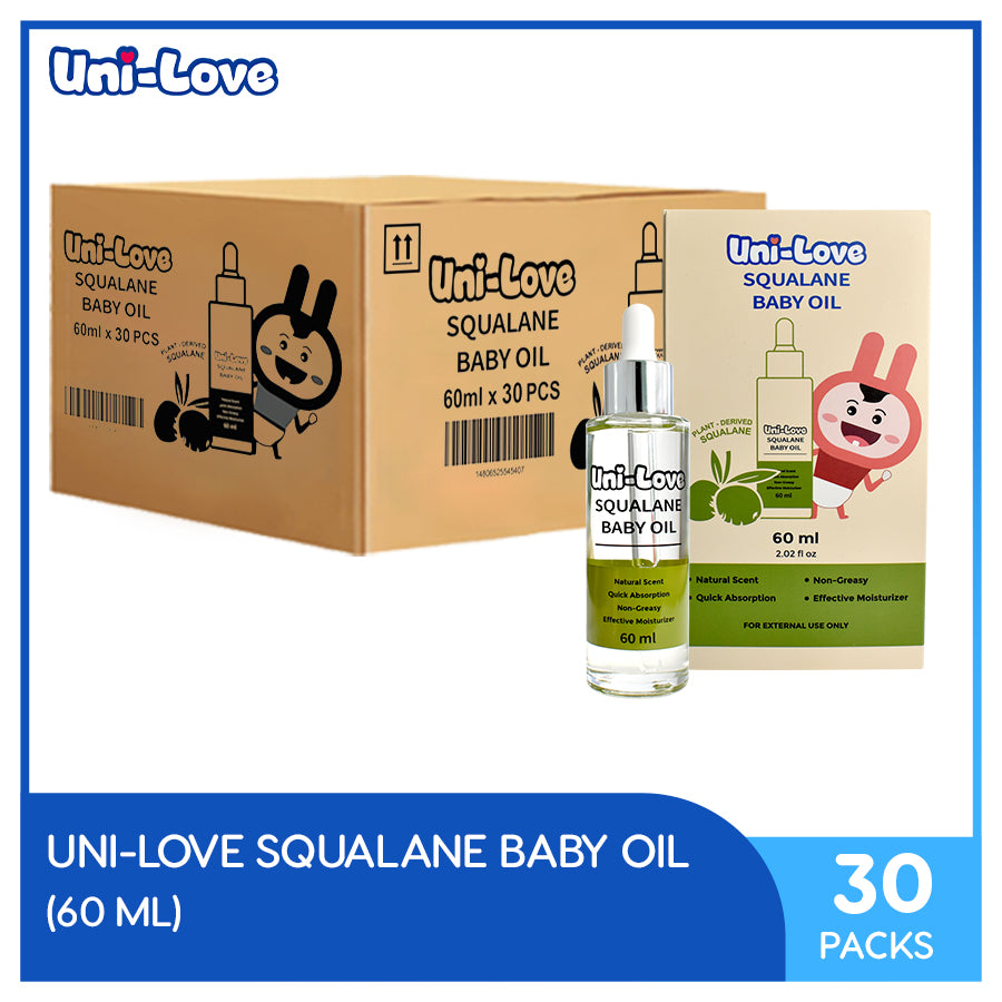 UniLove Squalane Baby Oil 60ml Bottle of 30 (1 Case)